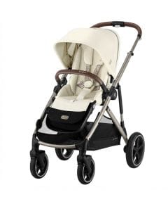 Cybex Gold Gazelle S Modular Double Stroller, Taupe Frame - Over 20 Configurations, Supports up to 22kg, Perfect for Siblings or Twins, Robust Design | Seashell Beige