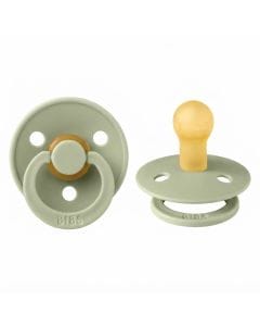 BIBS Latex Colour Round Pacifier Size 1 0+ Months, Customized Comfort, Skin-Like Softness, Flexible And Durable Design - Sage