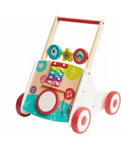 Hape My First Musical Walker - Wooden Baby Push Walker with Adjustable Speed, Xylophone & Drum