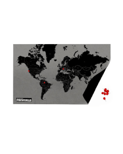 Palomar PinWorld by City Mini, Interactive Pinnable City Travel Map, Compact Wall Display, Modern Decorative Design - Black