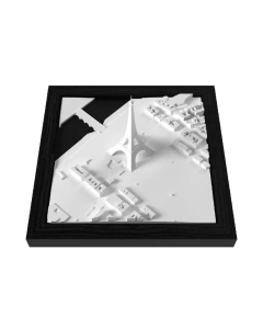 Cityframes Citycube Paris 3D City Model, Detailed Architectural Decor, Eco-Friendly Biodegradable Plastic with Solid Wood Frame, 18 x 18 cm Desk