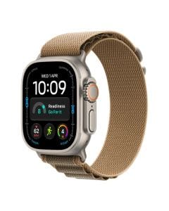 Apple Watch Ultra 4 GPS + Cellular 49mm Smartwatch, Natural Titanium Case, Rugged Outdoor Design, Small Alpine Loop | Desert - MJAE4AF/A