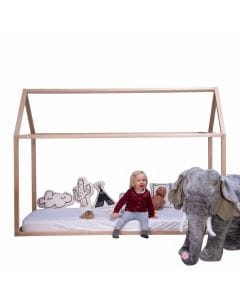 Childhome House Bed Frame 90x200cm, Perfect Sleep Support, Lasting Comfort, Ideal For Restful Sleep, Premium Materials - Natural