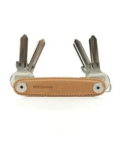 Wunderkey Leather Key Organizer, Caramel Leather Key Holder, Holds 2â€“8 Keys, Customizable with Add-Ons, Easy Assembly, Made in Germany