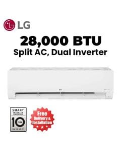 LG Rotary Compressor Split Air Conditioner, Faster Cooling, More Energy Saving, Dual Protection Filter, Auto Cleaning - White - I34TKF