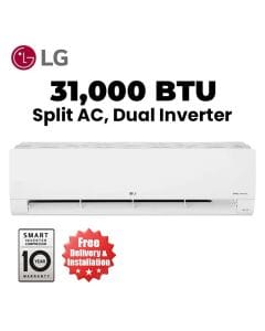 LG Split Air Conditioner, 65°C Tropical Inverter Compressor, Faster Cooling, More Energy Saving - White - I38TKF