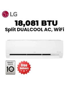 LG 1.5 Ton Split Air Conditioner 18,081 BTU, Dual Inverter Compressor™, Smart ThinQ™ (Wi-Fi), Plasmaster Ionizer+ - White - I23TNC