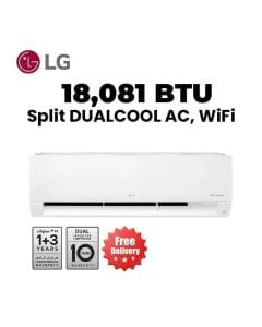 LG 1.5 Ton Split Air Conditioner 18,081 BTU, Dual Inverter Compressor™, Smart ThinQ™ (Wi-Fi), Plasmaster Ionizer+ - White - I23TNC