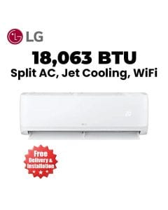LG Split Air Conditioner With Rotary Compressor Wifi, Fast Cooling, Auto Swing, Smart Diagnosis, Dual Sensing - White - T18ZCA