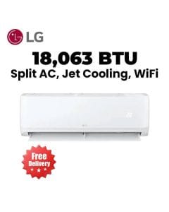 LG 1.5 Ton Split Air Conditioner With Rotary Compressor Wi-Fi 18,063 BTU, Smart ThinQ™, Fast Cooling, Auto Swing, Smart Diagnosis, Dual Sensing - White - T18ZCA