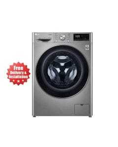 LG Washer And Dryer, Bigger Capacity, AI DD, Steam Technology, ThinQ, 1400 RPM, Quick Wash 10/7Kg - Silver - F4V5RGP2T