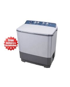 LG 12Kg Twin Tub Washing Machine, Roller Jet Pulsator, 3 Wash Program, Wind Jet Dry, Rat Away Technology - White - P1509