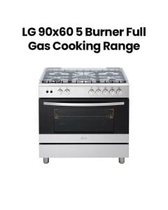 LG 90x60 5 Burner Full Gas Cooking Range Full Safety Stainless Steel Finish with Heavy Duty Cast Iron Trivet With Rotisserie | FA415RMA