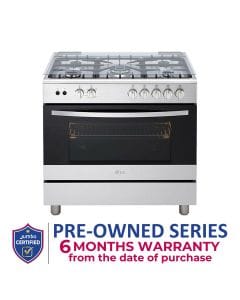 LG 90x60 5 Burner Full Gas Cooking Range Full Safety Stainless Steel Finish with Heavy Duty Cast Iron Trivet With Rotisserie | FA415RMA