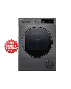 LG Heat Pump Dryer 8Kg, A++, Heat Pump, Sensor Dry, Automatically Adjusts Drying Time - Dark Silver - RH80T2SP7RM