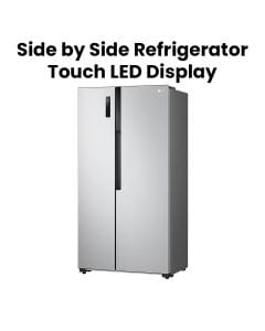 LG Side by Side Refrigerator, Total No Frost, Multi AirFlow, Touch LED Display, Smart Inverter Compressor Tempered Glass | GRFB587PQAM