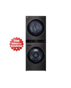 LG 27Inch Wash Tower Washer And Dryer, AI Technology, Turbo Wash And Turbo Dry 19Kg + 16Kg - Black - W1S1CVK2EHM