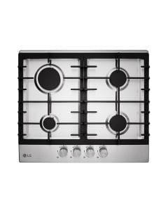 LG Built-In Gas Hob With 4 Burners 60cm, Enamel Coated Pan Support, 4.0kW Cooking Power - Silver - HU641BBG