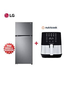 LG 470L Dark Graphite Refrigerator + Nutricook Rapid Air Fryer 5.5L - Smart Kitchen Duo Bundle