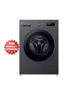 LG Front Load Washing Machine, Made In China, Stylish Middle Black Finish, Front Load Design, Advanced Wash Programs 8Kg - Black - F2Y1TYP6J