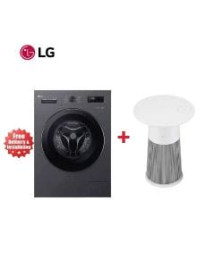 LG 7KG Front Load Washing Machine Middle Black + LG Air Purifier - Clean & Fresh Bundle