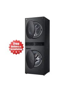 LG Wash Tower With High-Capacity Washing And Drying, Advanced Cleaning Technology, And Smart Features - Black Steel - W4W8BVPKZHM
