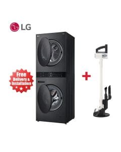 LG Wash Tower With High-Capacity Washing And Drying, Advanced Cleaning Technology, And Smart Features - Black Steel - W4W8BVPKZHM