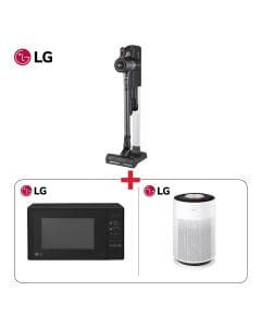 LG CordZero A9K Stick Vacuum Cleaner + LG Air Purifier + LG 20L Solo Microwave Oven - LG Home Essentials Bundle