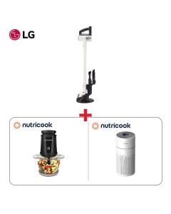 LG CordZero A9 Slim Stick Vacuum Cleaner + Nutricook 4-Stage Air Purifier + Nutricook 1.2L Electric Chopper - Home Essentials Starter Bundle