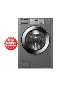 LG Front Load Washing Machine 15Kg, High Water Efficiency, Inverter Direct Drive - Silver - FH0C7FD2MS