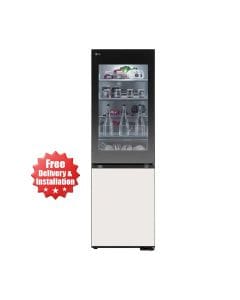 LG InstaView Bottom Freezer, Door Cooling+ TM, Multi Air Flow, Smart Diagnosis, Wi-Fi, Zero Clearance, Linear Cooling 349L - White - GR-V479QGKW