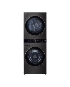 LG WashTower 21/20kg Washer Dryer, AI DD, TurboWash, Heat Pump Drying, ThinQ Wi-Fi, Smart Pairing | Black Steel - W1S2CVK2EHD.ABLPALY