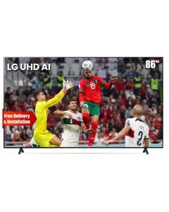 LG 86 Inch UHD 4K TV, α5 AI Processor Gen6, webOS, Smart AI ThinQ, Magic Remote, 3 Side Cinema, HDR10, HLG - Black - 86UR78006LC
