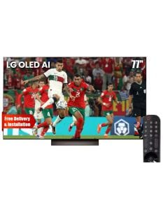 LG 77 Inch OLED AI C4 4K Smart TV, α8 Gen7 AI Processor 4K, 40W Audio Output, 120Hz Native Refresh Rate, Dolby Vision, webOS 24 - Black - OLED77C46LA