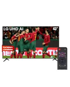 LG 43 Inch UHD AI UA85 4K Smart TV, AI Magic Remote, HDR10, webOS 25, Breathtaking Colour, ThinQ - Black - 43UA85006LA