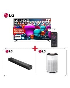 LG 43" UHD 4K Smart TV + LG S20A 2.0ch Dolby Audio Soundbar + LG Air Purifier 61m² - LG Smart Home Starter Bundle