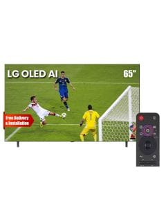 LG 65 Inch OLED AI 4K Smart TV, α8 AI Processor Gen2, 120Hz Native Refresh Rate, Dolby Vision and Atmos, AI Magic Remote, webOS 25 - Black - OLED65B56LA