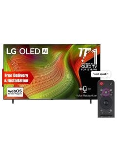 LG 77Inch OLED 4K Smart TV, 4K Ultra HD Resolution, Smart TV Features, Smooth Motion Performance, Premium Slim Design - Black - OLED77B46LA