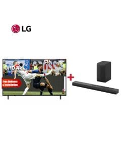 LG 3.1 Channel 400W Soundbar + LG 75" UHD 4K Smart TV - Home Audio Upgrade Bundle (101004000000213 + 101003000000575)