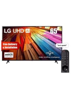 LG 65Inch Ultra HD 4K Smart TV, α5 AI Processor, Gen7, Ultra-Slim Design  - Black - 65UT80006LB