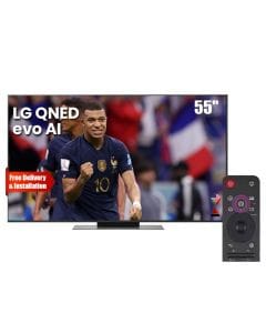 LG QNED evo AI 4K Smart TV 55 Inch, α8 AI Processor 4K Gen2, MiniLED, Dolby Vision, AI Magic Remote, webOS 25 - Black - 55QNED86A6A