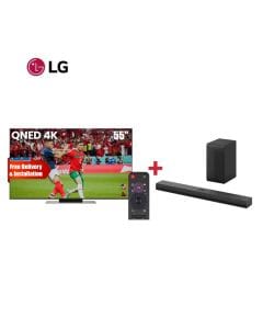 LG 55" QNED 4K Smart TV + LG S70TY 3.1ch 400W Soundbar - LG Cinema Experience Bundle