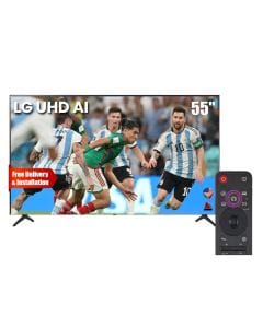 LG UHD AI UA85 4K Smart TV 55 Inch, α7 AI Processor 4K Gen8, AI Magic Remote, HDR10, webOS 25 - Black - 55UA85006LA