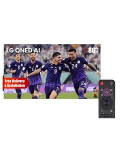 LG QNED AI 4K Smart TV 86 Inch, α7 AI Processor 4K Gen8, AI Magic Remote, HDR10, webOS 25 - Black - 86QNED70A6A