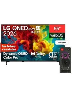 LG 55 Inch QNED evo AI Mini LED 4K Smart TV - Dynamic QNED Color Pro, Alpha 8 AI Processor Gen3, 144Hz FreeSync/VRR, WebOS | 55QNED84B6T.AMRG 