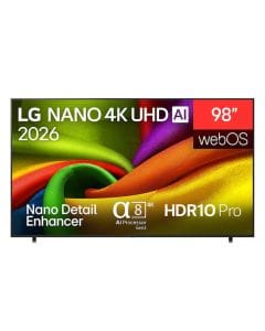 LG 98" NANO UHD 4K Smart TV, α AI Processor 4K Gen8, HDR10, 120Hz, webOS 25, AI Sound Pro | Black - 98NU850B6LB.AMRQ