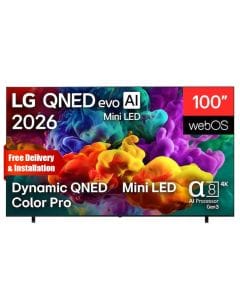 LG 100 Inch evo AI QNED Mini LED 4K Smart TV - Dynamic QNED Color Pro, Alpha 8 AI Processor Gen3, 144Hz FreeSync/VRR, WebOS | 100QNED85B8.AMRG