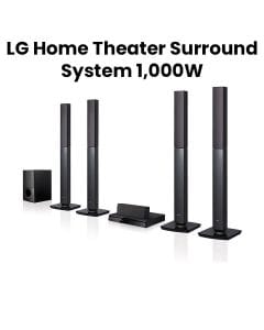 LG 1000W Home Theater With 4 Tallboy Surround System, DVD HTS, 5.1 Channel, Bass Blast Subwoofer - Black - LHD657