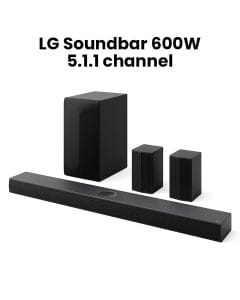 LG Soundbar For TV, Dolby Atmos 5.1.1 Channel, 120Hz Gaming, Center Up-Firing Speaker, AI Sound Pro, HDR10 - Black - S75TR (Open Piece/Display Unit)