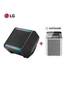 LG STAGE301 Portable Speaker + Nutricook Bullet Ice Maker Stainless Steel - Outdoor & Chill Bundle